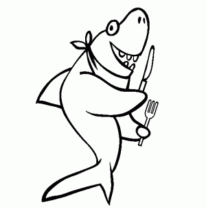 dibujo de tiburon para colorear