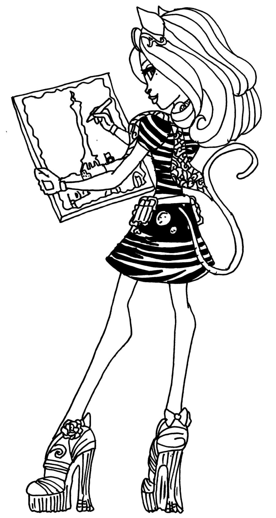 dibujo catrinedemew monster high para colorear