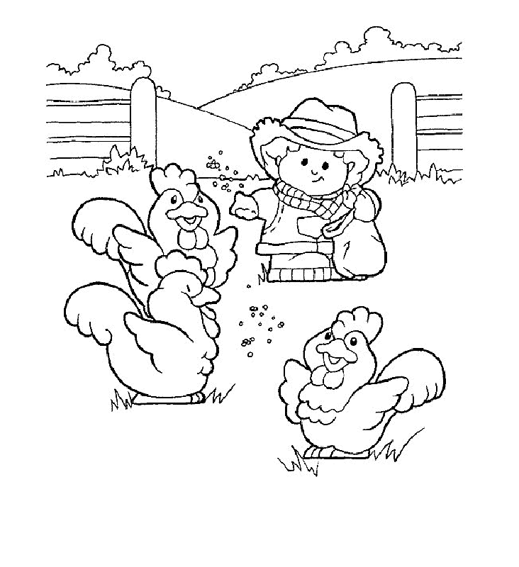 dibujos de gallinas con sus pollitos para colorear