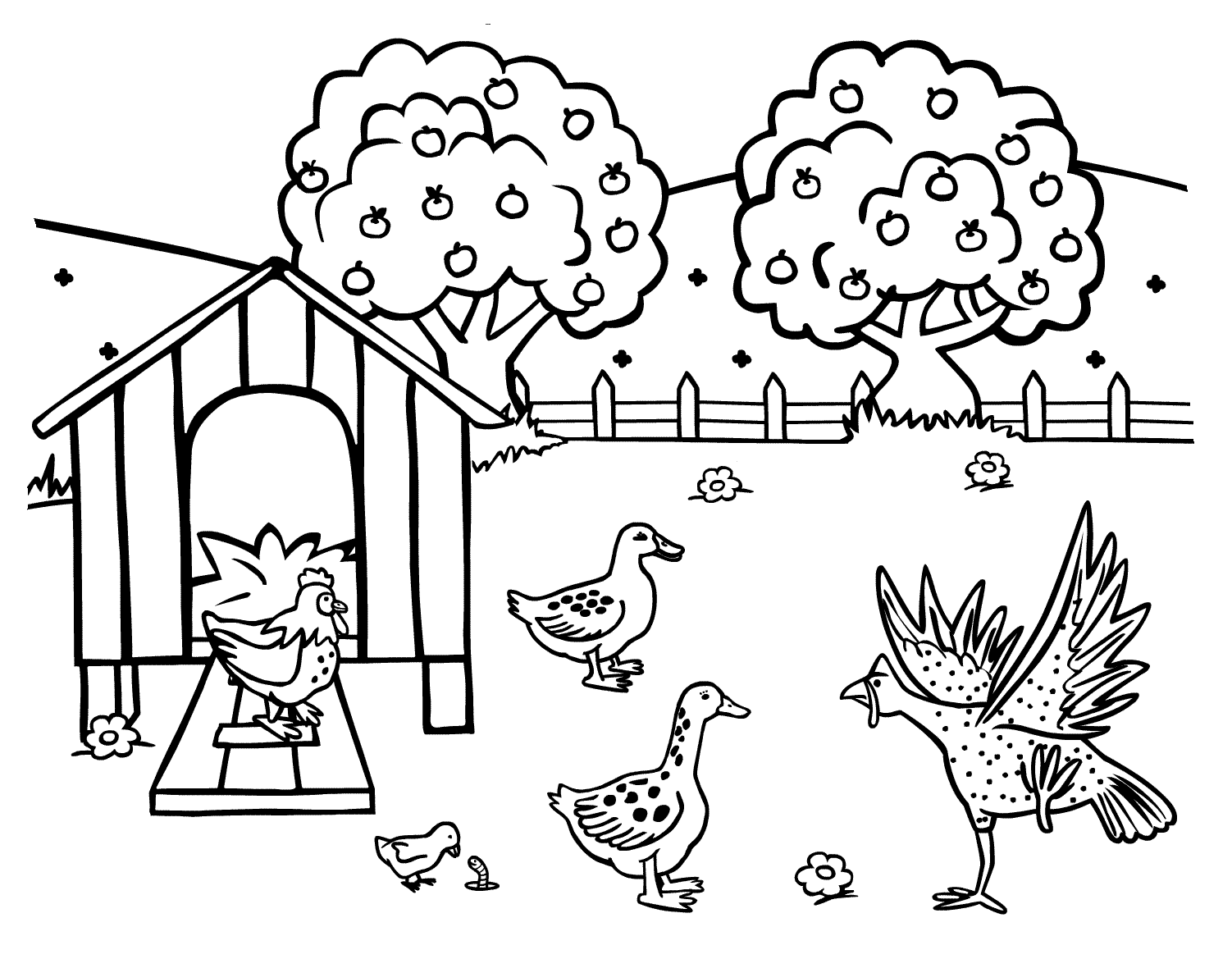 dibujos de la gallina para colorear