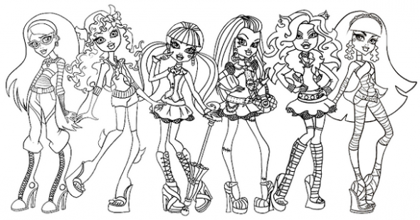 dibujos de las monster high para colorear