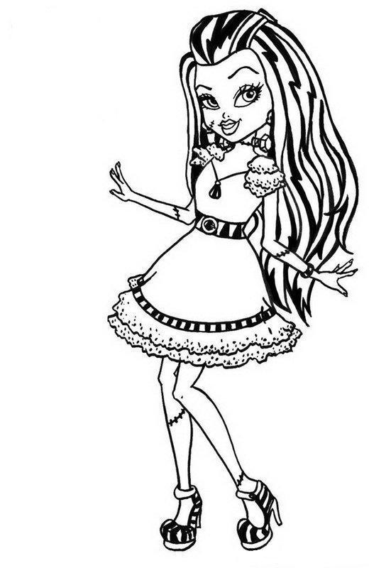 Cute Frankie Stein Monster High para colorear