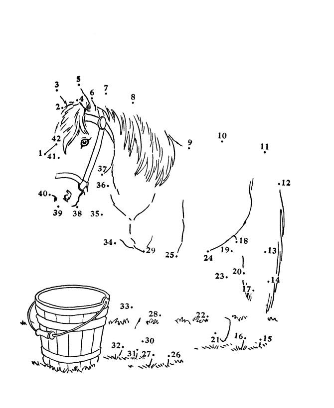 colorir con numeros caballo 1