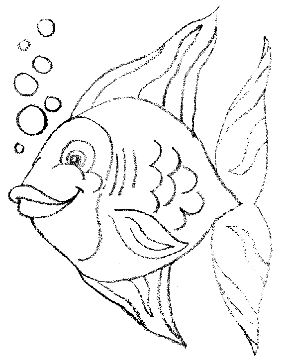 pez y burbujas para colorear