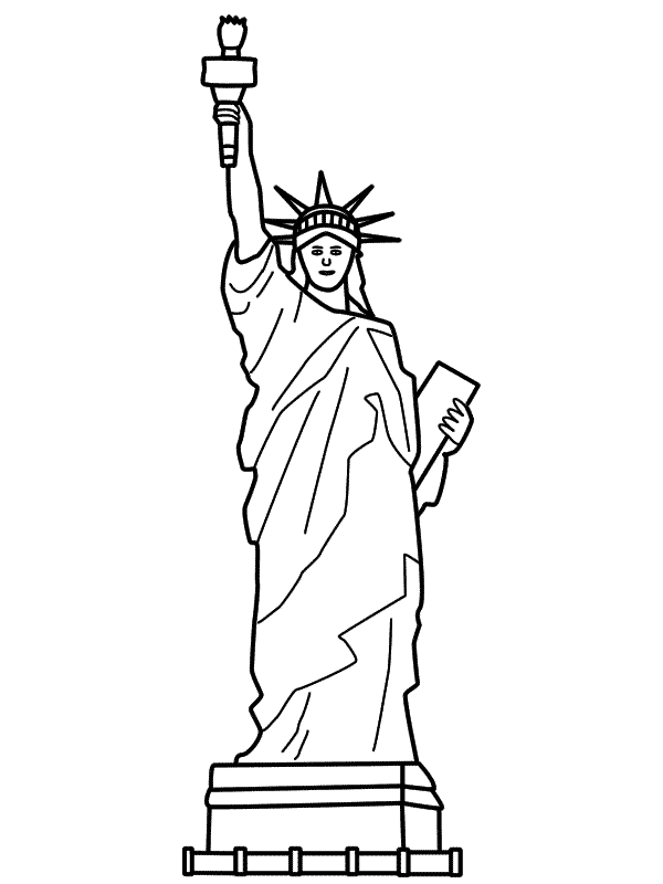 dibujo de la estatua de la libertad para colorear