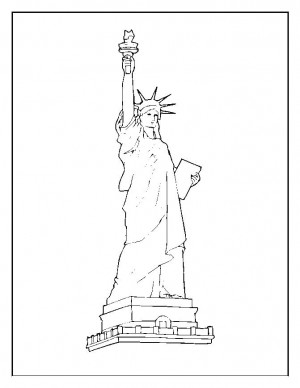 dibujos de la estatua de la libertar para colorear