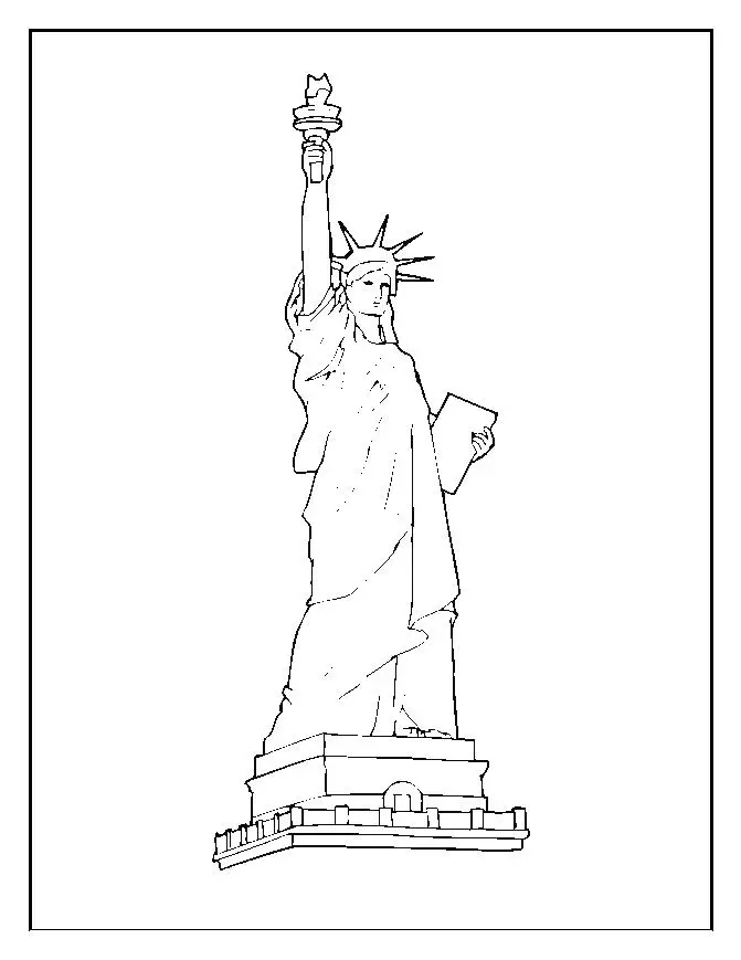 dibujos de la estatua de la libertar para colorear