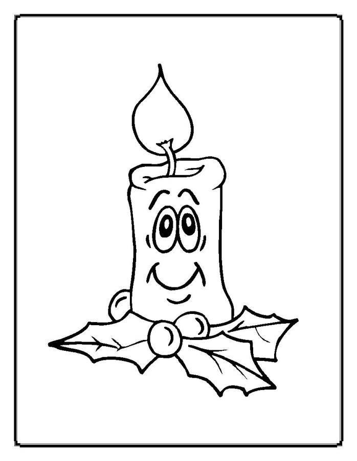 dibujos de velas de navidad para colorear