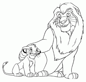 imagenes del rey leon para colorear
