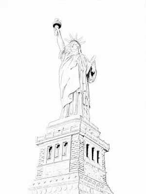imagenes  de la estatua de la libertad para colorear
