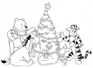 pooh dibujos para colorear de disney navidad