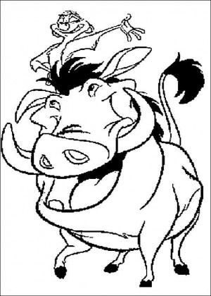 timon y pumba para colorear