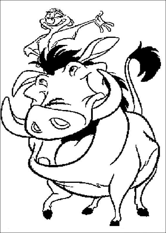 timon y pumba para colorear