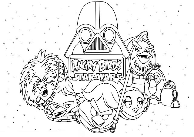 angry birds star wars para colorear