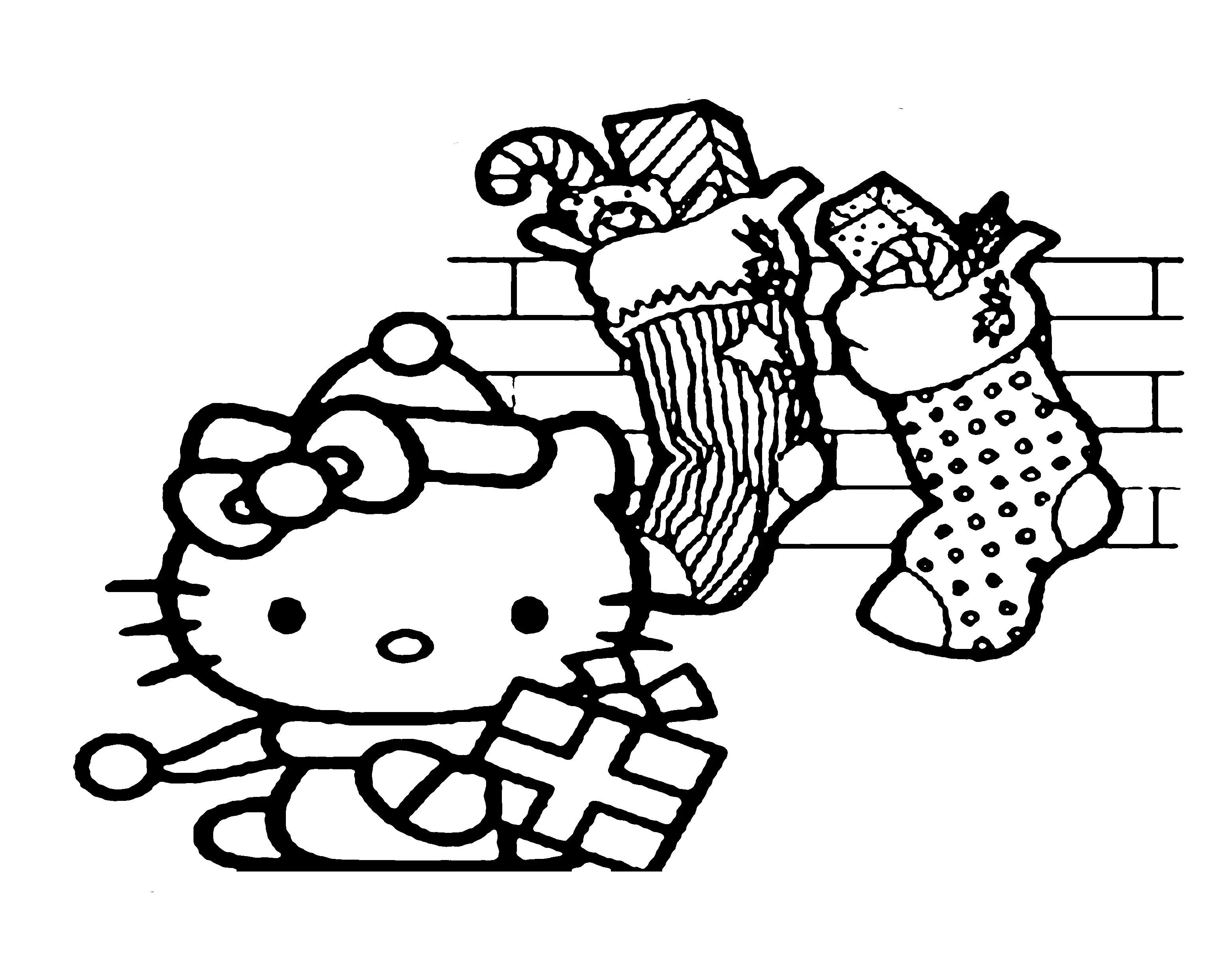 dibujo de navidad hello kitty para imprimir