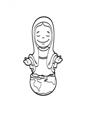 dibujos de la virgen maria para colorear