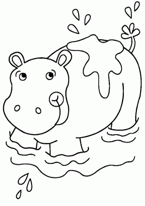 dibujos para colorear de hipopotamos