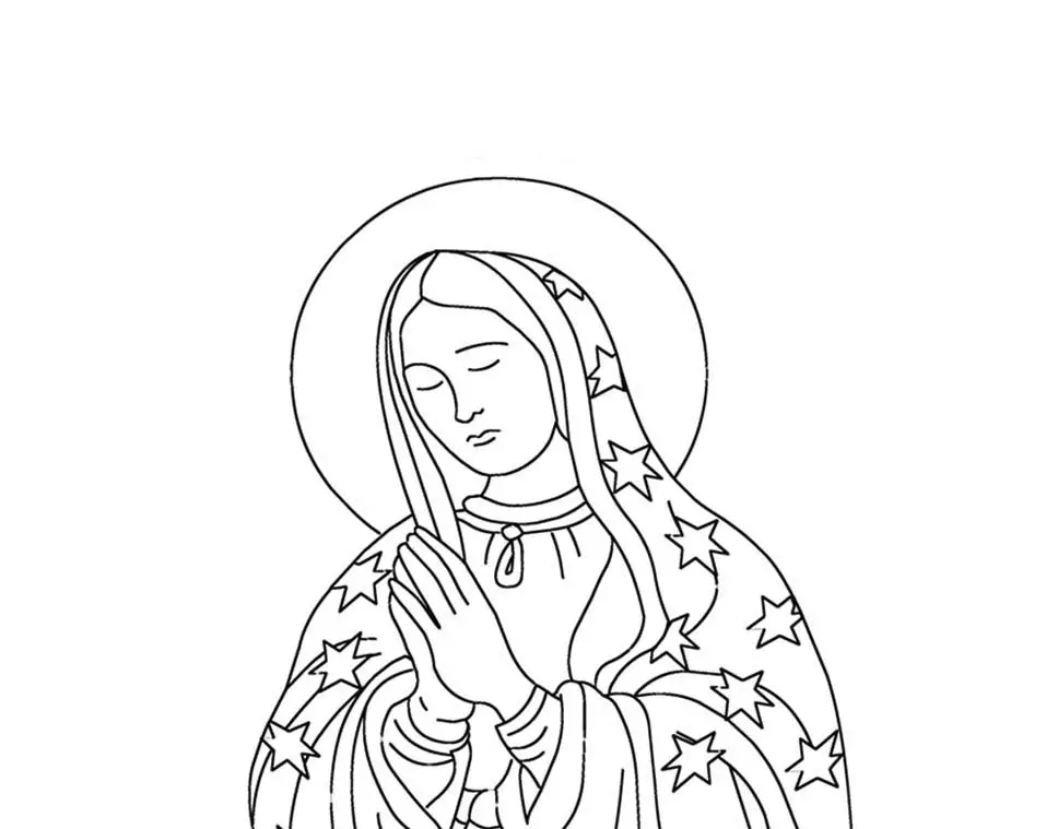 dibujos para colorear de la virgen maria