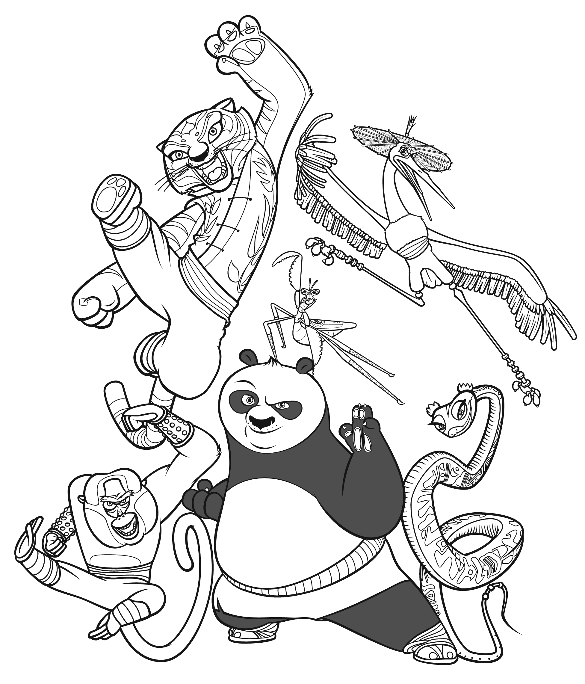 dibujos para pintar kung fu panda