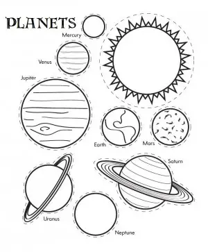 imagenes de los planetas para colorear