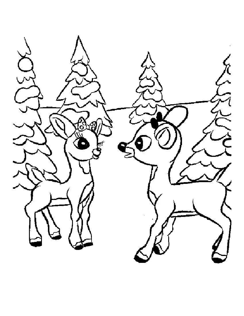 imagenes de renos navideños para colorear