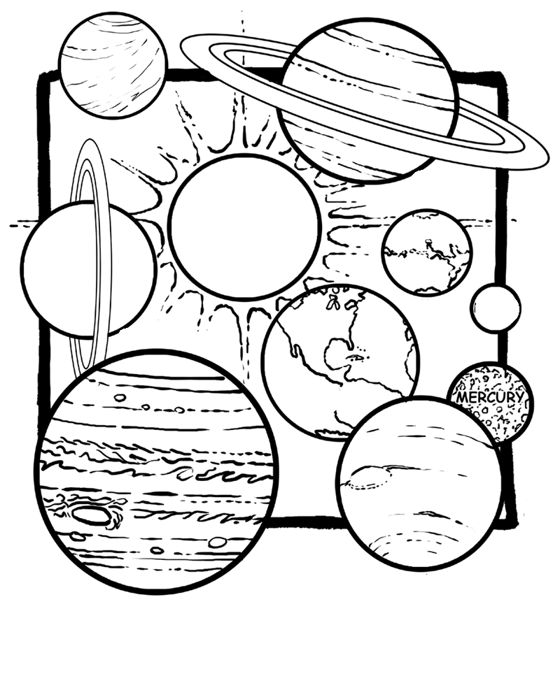 planeta tierra en el sistema solar para colorear