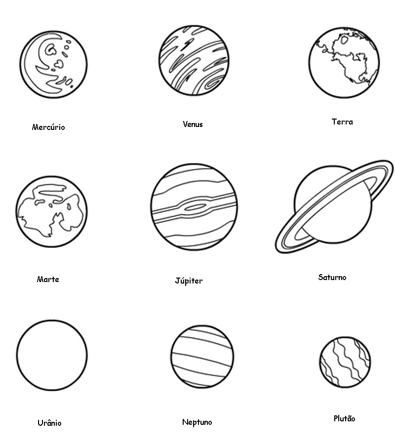planetas del sistema solar para colorear
