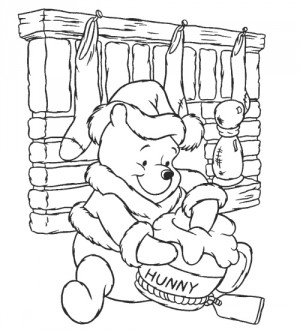 winnie the pooh navidad para colorear