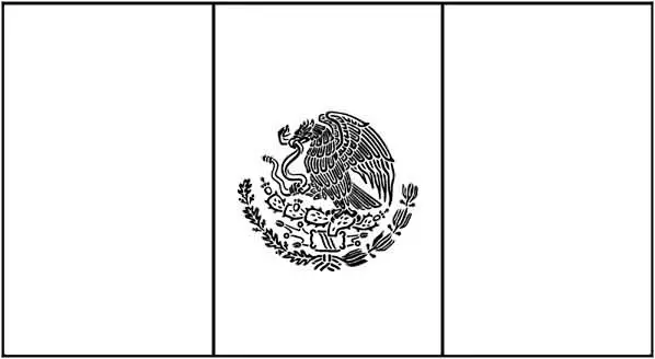 bandera de mexico para colorear