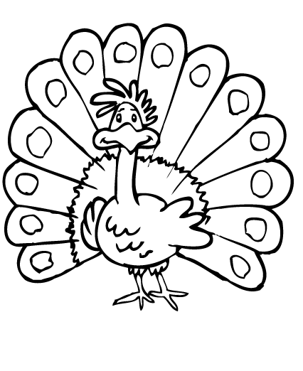 dibujo de un pavo real para colorear