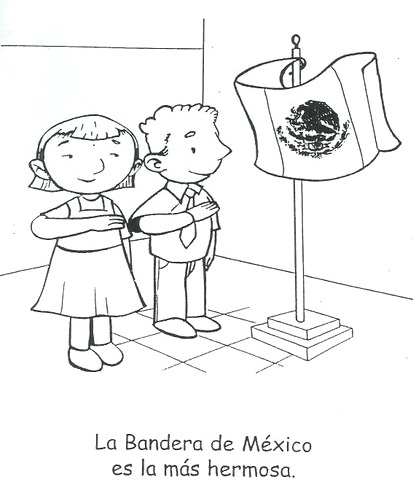 dibujos para colorear de la bandera de mexico