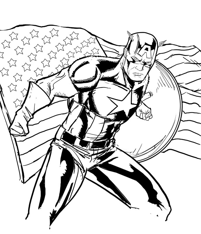 capitan america para imprimir