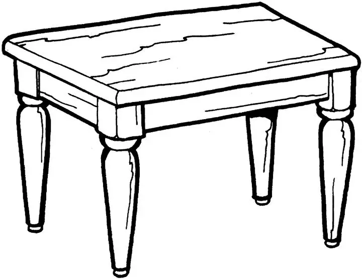 dibujo de una mesa para colorear