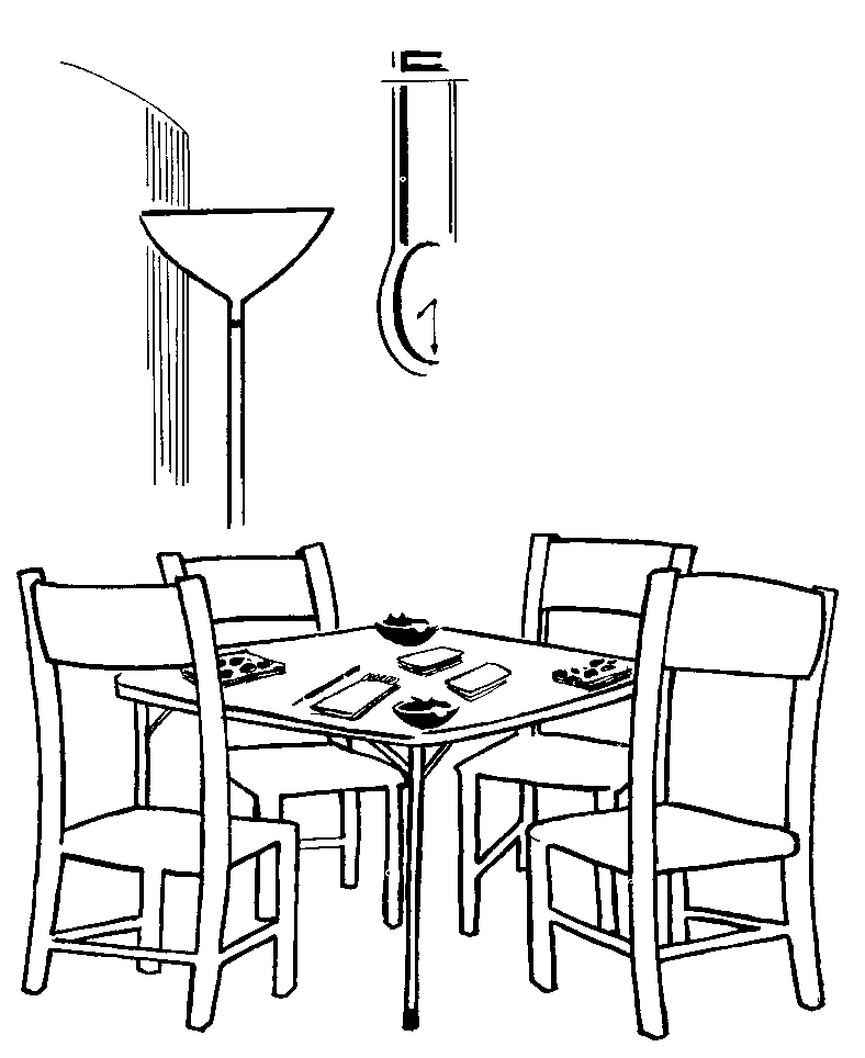 dibujo de una mesa para colroear