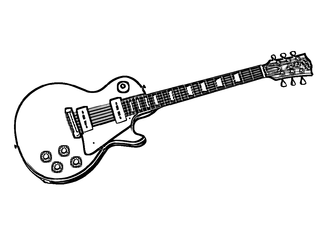 dibujos de guitarras para colorear