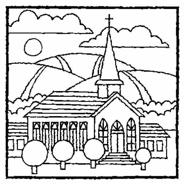 dibujos de iglesia para colorear