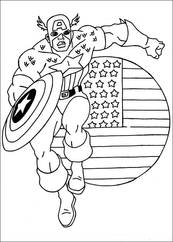 dibujos para colorear capitan america