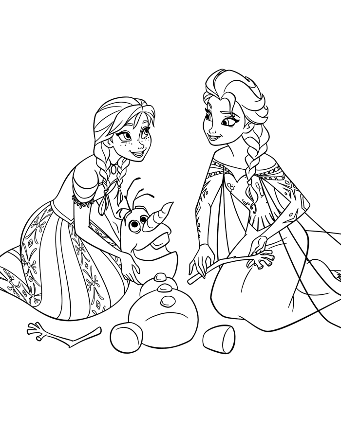 elsa y anna frozen para colorear