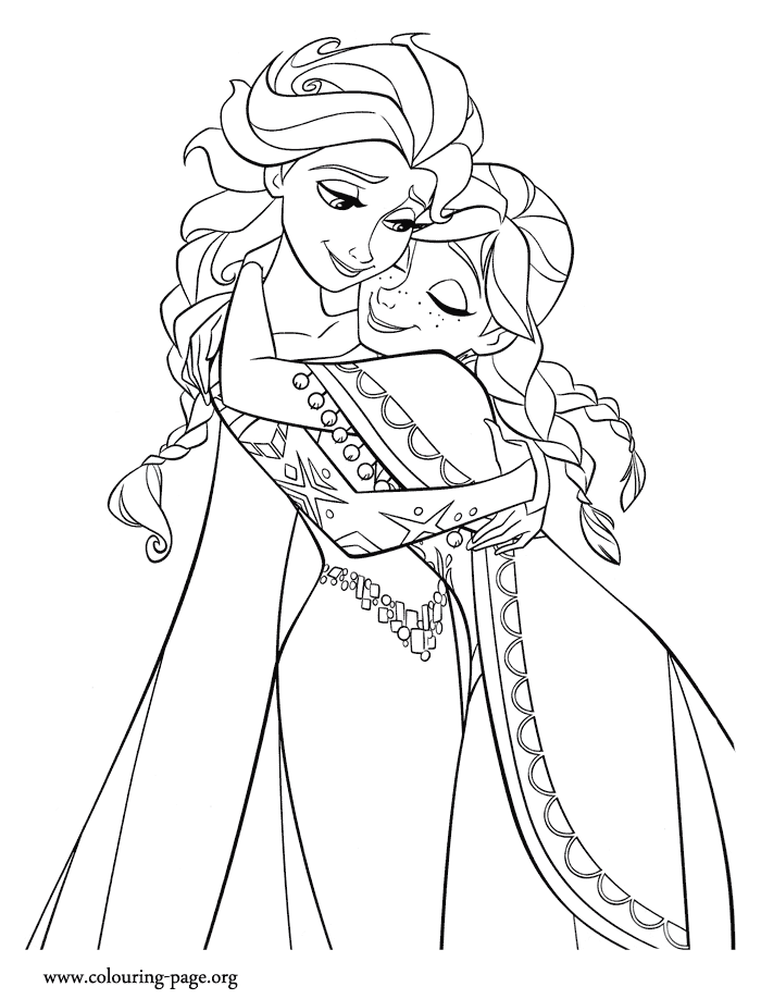 elsa y anna frozen para colorear