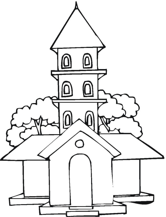 iglesia para colorear