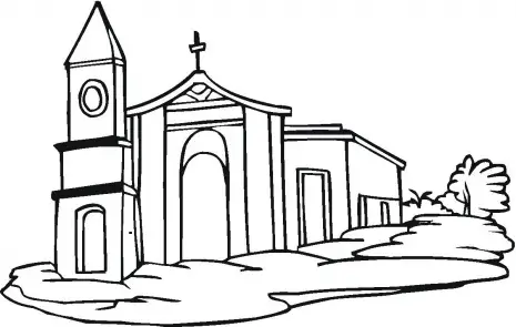 imagen de iglesia para colorear