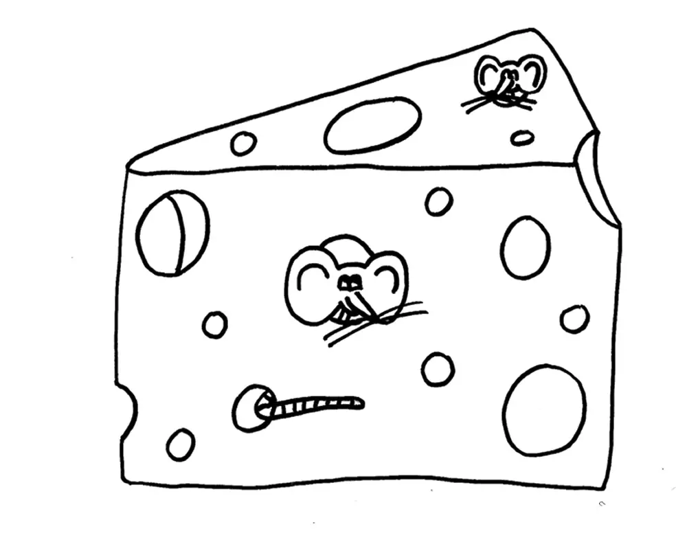 Little-Mouse-In-Cheese-Coloring-Pages