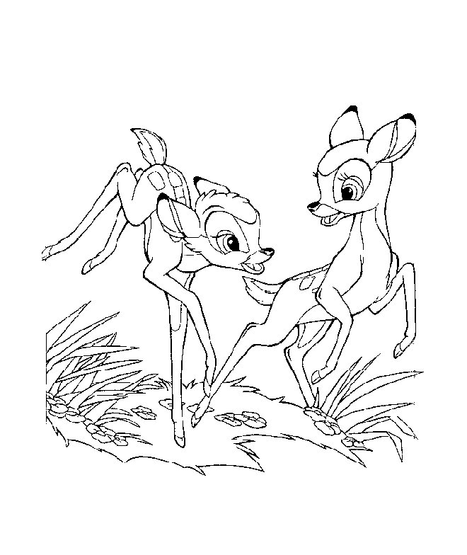 dibujos de bambi para colorear