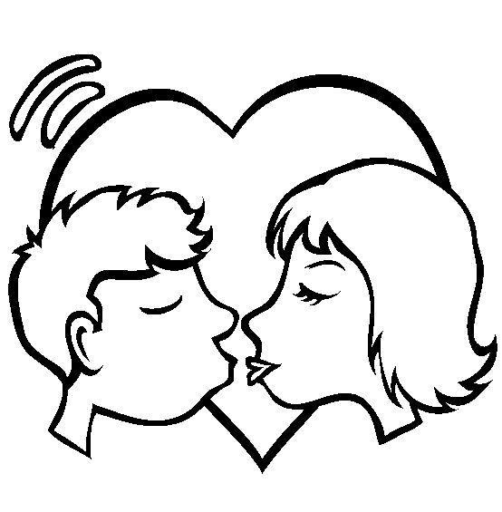 dibujos de besos para colorear