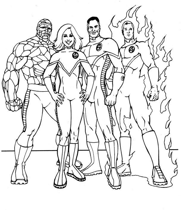 colorear los 4 fantasticos