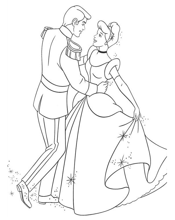 dibujo de cenicienta para colorear