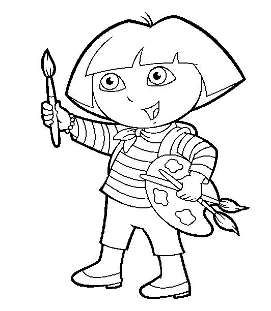 dibujo de dora la exploradora para colorear