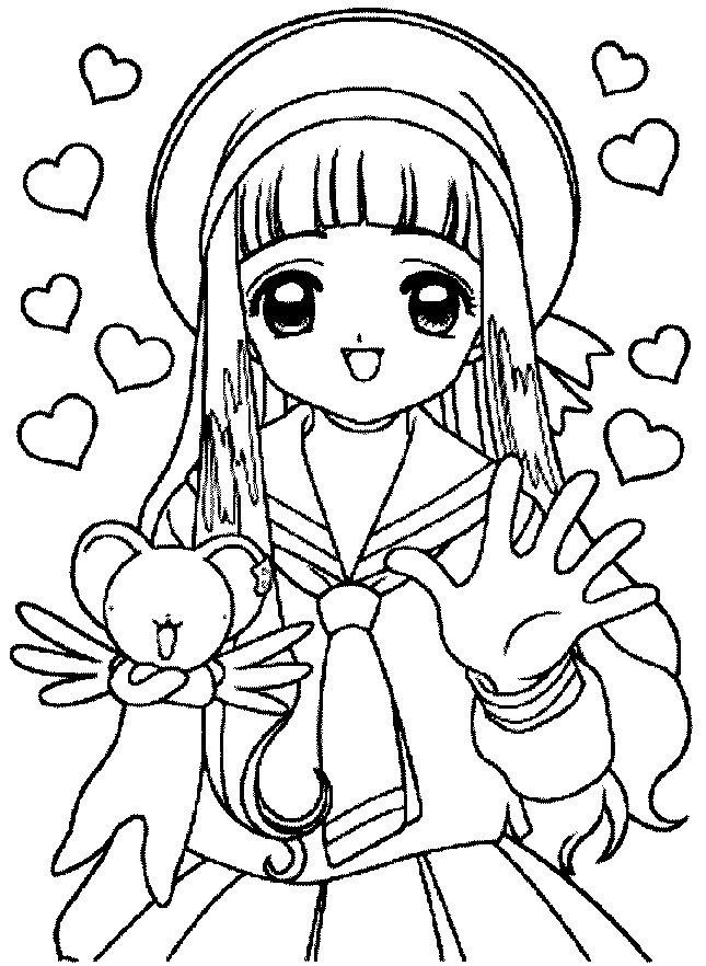 dibujo de sakura para colorear