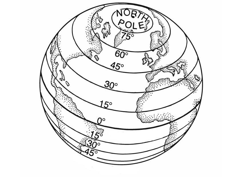 dibujo globo terraqueo para colorear imprimir