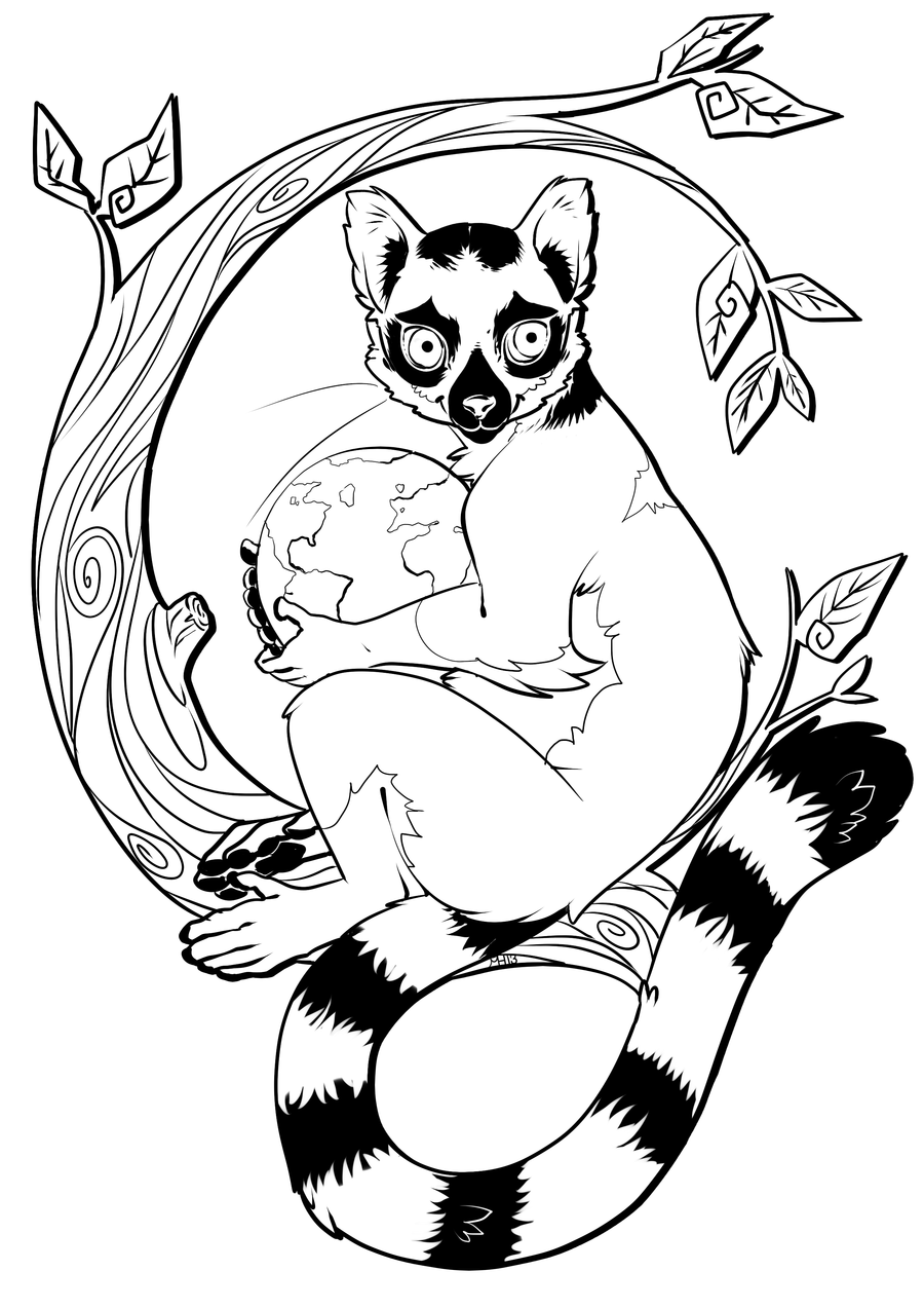 dibujo lemur para colorear